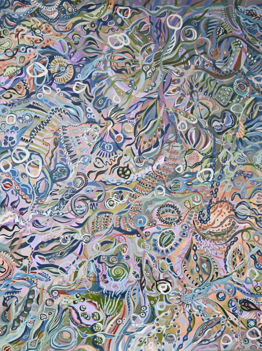 Pastel Drift - Abstrakte Acrylmalerei in Pastelltönen auf Leinwand, 100x130cm