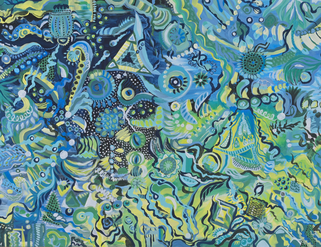 #1 Cyan Lemon, Acryl auf Furnierplatte, 166x97cm